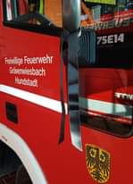 Bild könnte enthalten: im Freien, Text „75E14 Freiwillige Feuerwehr Grävenwiesbach Hundstadt 675har DAN“